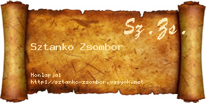 Sztanko Zsombor névjegykártya